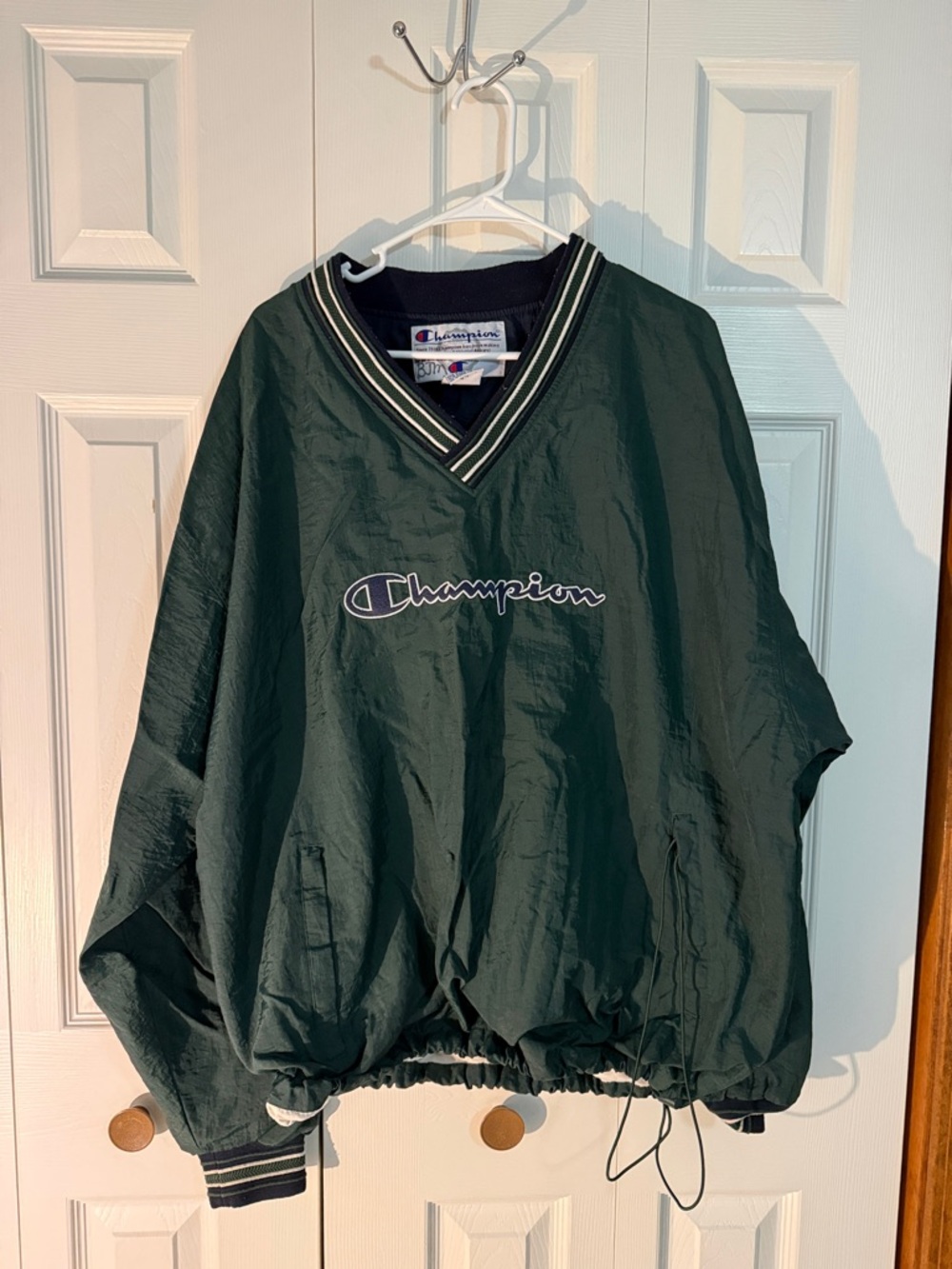Champion Dark Green V-Neck Pullover with Black Trim
